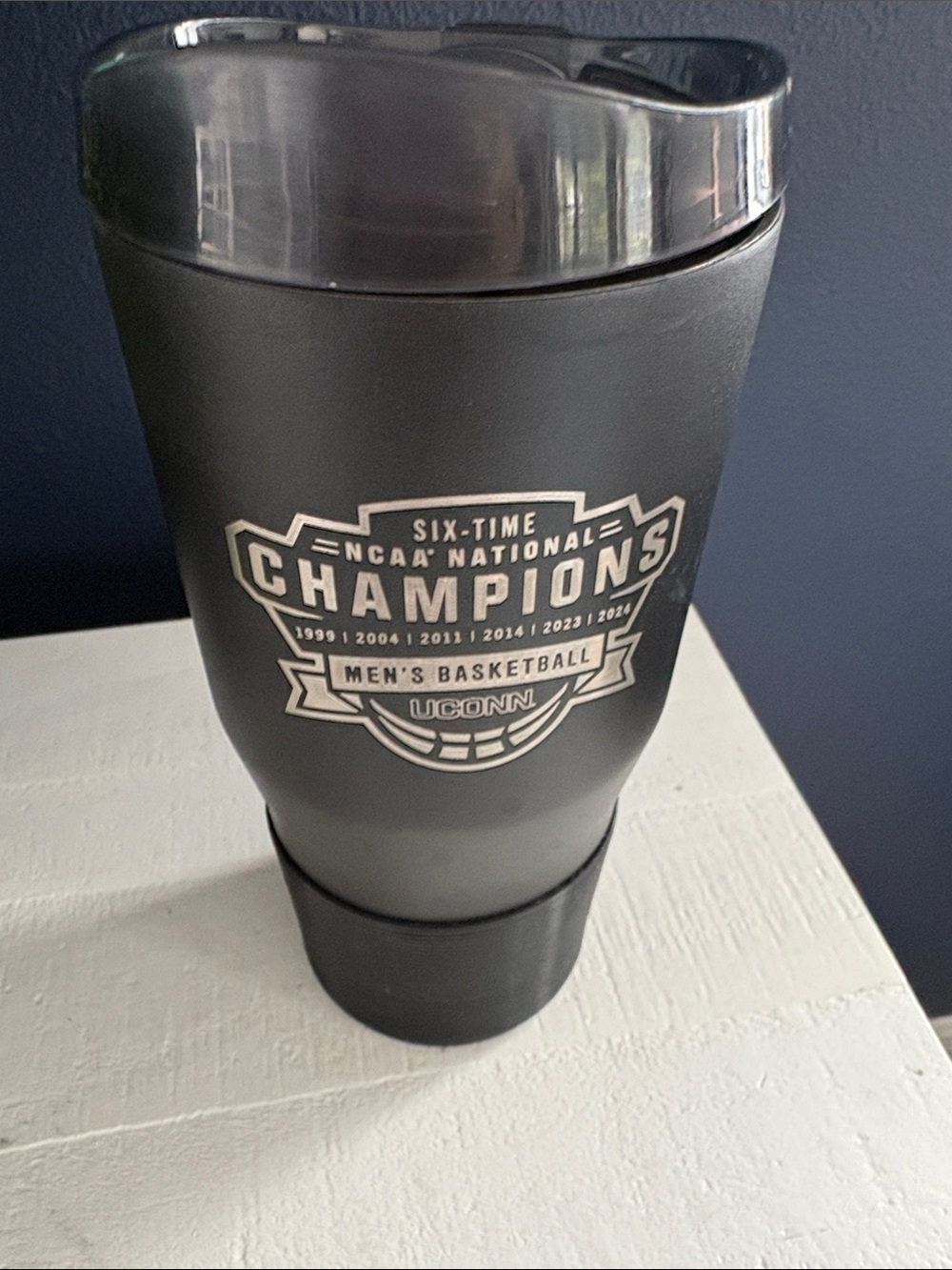 UConn Men's Basketball Black Travel Tumbler - NCAA Champions